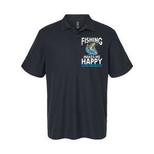 Fishing Makes Me Happy You Not Angling Hunting Softstyle Adult Sport Polo