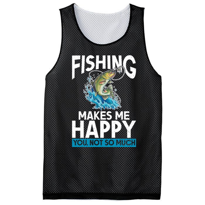 Fishing Makes Me Happy You Not Angling Hunting Mesh Reversible Basketball Jersey Tank