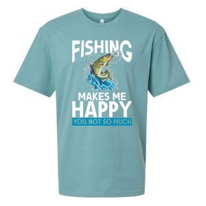 Fishing Makes Me Happy You Not Angling Hunting Sueded Cloud Jersey T-Shirt