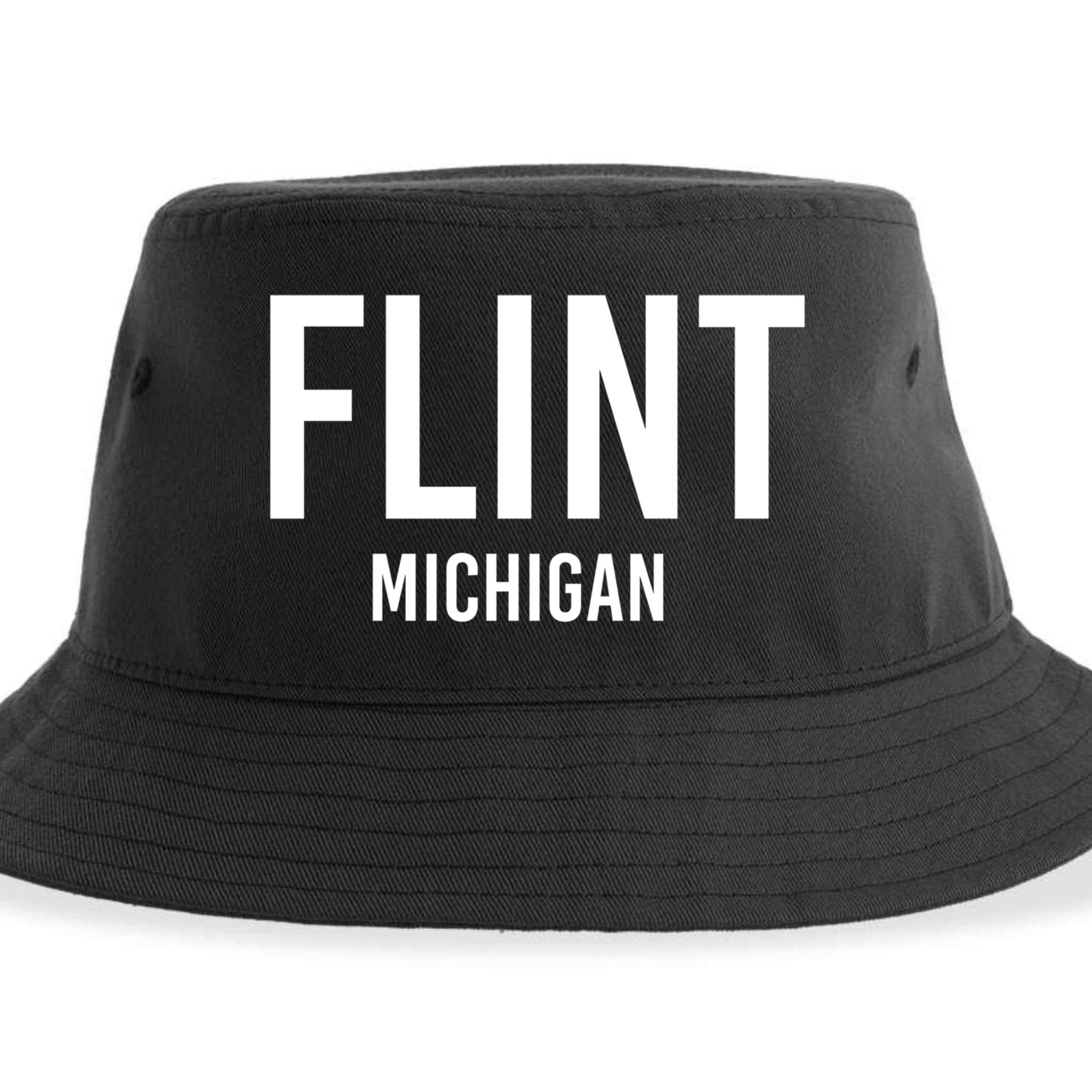 Flint Michigan Mi Usa Patriotic Vintage Sports Great Gift Sustainable Bucket Hat