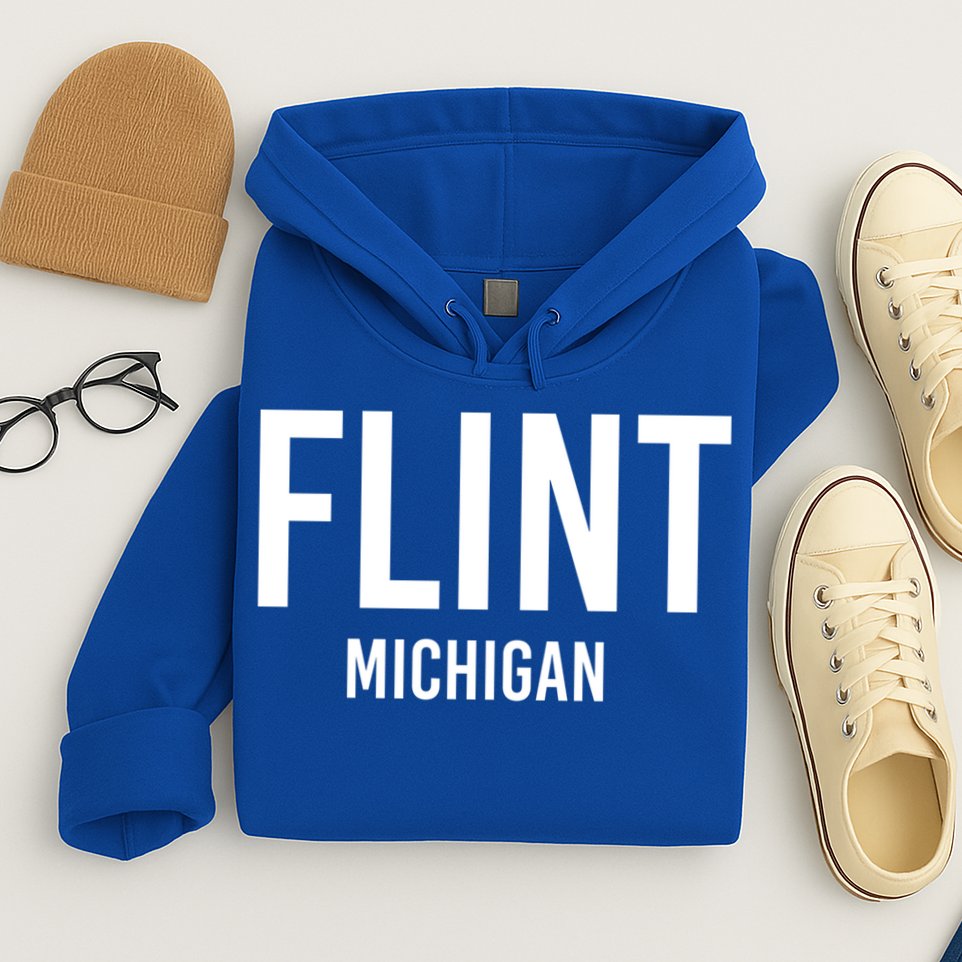 Flint Michigan Mi Usa Patriotic Vintage Sports Great Gift Hoodie