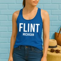 Flint Michigan Mi Usa Patriotic Vintage Sports Great Gift Womens Tank Top