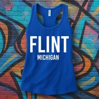 Flint Michigan Mi Usa Patriotic Vintage Sports Great Gift Womens Tank Top