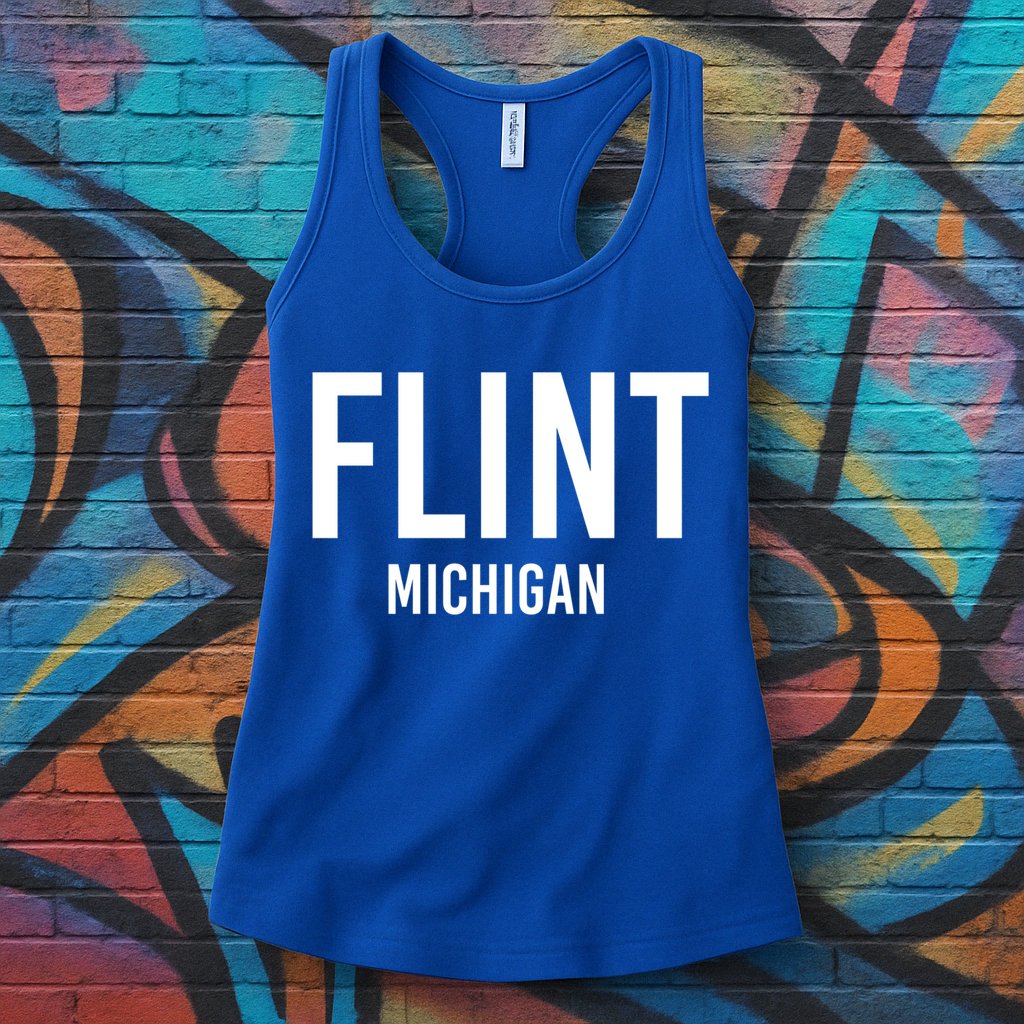 Flint Michigan Mi Usa Patriotic Vintage Sports Great Gift Womens Tank Top
