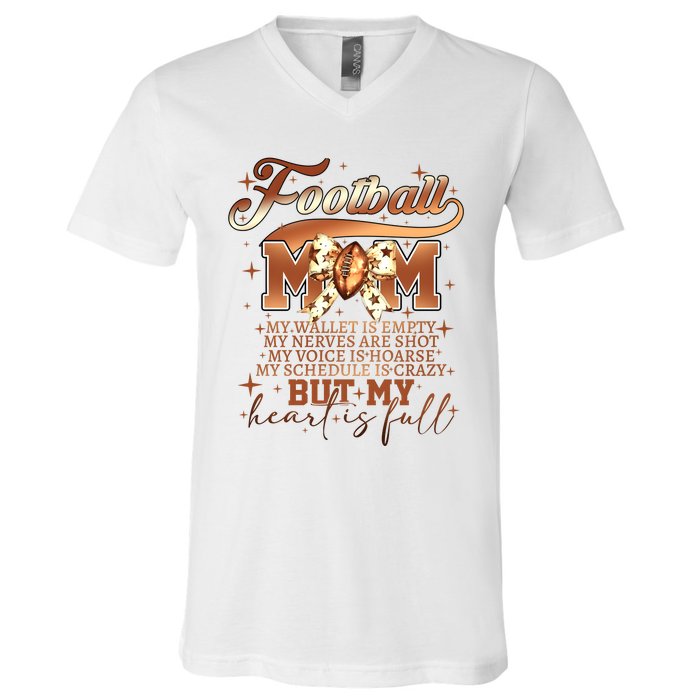 Football Mom My Wallet Is Empty V-Neck T-Shirt