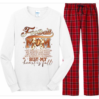 Football Mom My Wallet Is Empty Long Sleeve Pajama Set