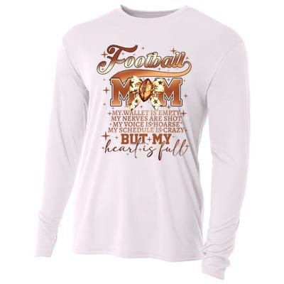 Football Mom My Wallet Is Empty Cooling Performance Long Sleeve Crew