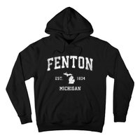 Fenton Michigan Mi Vintage Athletic Sports Hoodie