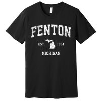 Fenton Michigan Mi Vintage Athletic Sports Premium T-Shirt