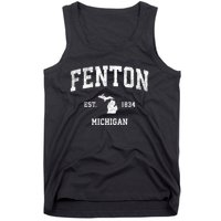 Fenton Michigan Mi Vintage Athletic Sports Tank Top