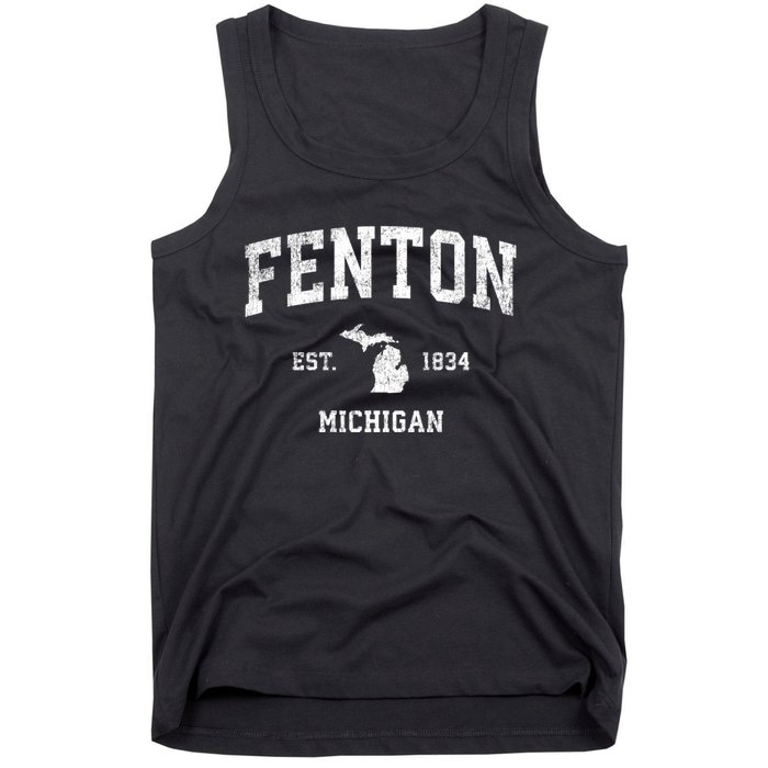 Fenton Michigan Mi Vintage Athletic Sports Tank Top