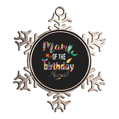 Family Matching Mommy Of The Birthday Mermaid Party Squad Metallic Star Ornament