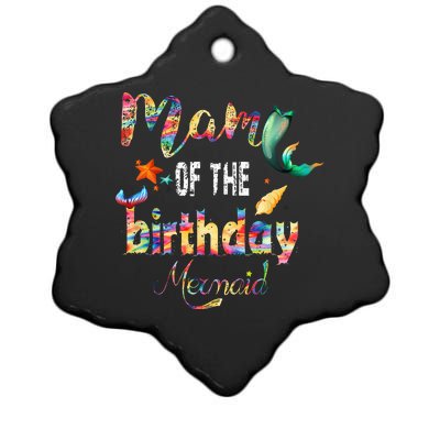 Family Matching Mommy Of The Birthday Mermaid Party Squad Ceramic Star Ornament