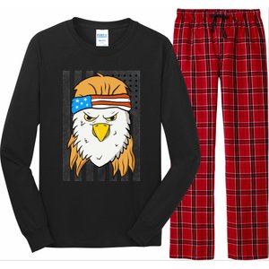 Funny Mullet Merica Bald Eagle 4th Of July American Flag Cool Gift Long Sleeve Pajama Set