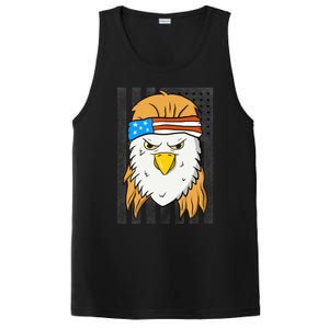 Funny Mullet Merica Bald Eagle 4th Of July American Flag Cool Gift PosiCharge Competitor Tank