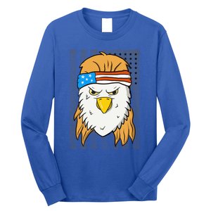 Funny Mullet Merica Bald Eagle 4th Of July American Flag Cool Gift Long Sleeve Shirt