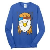 Funny Mullet Merica Bald Eagle 4th Of July American Flag Cool Gift Tall Long Sleeve T-Shirt