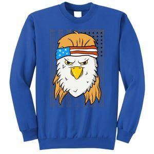 Funny Mullet Merica Bald Eagle 4th Of July American Flag Cool Gift Tall Sweatshirt