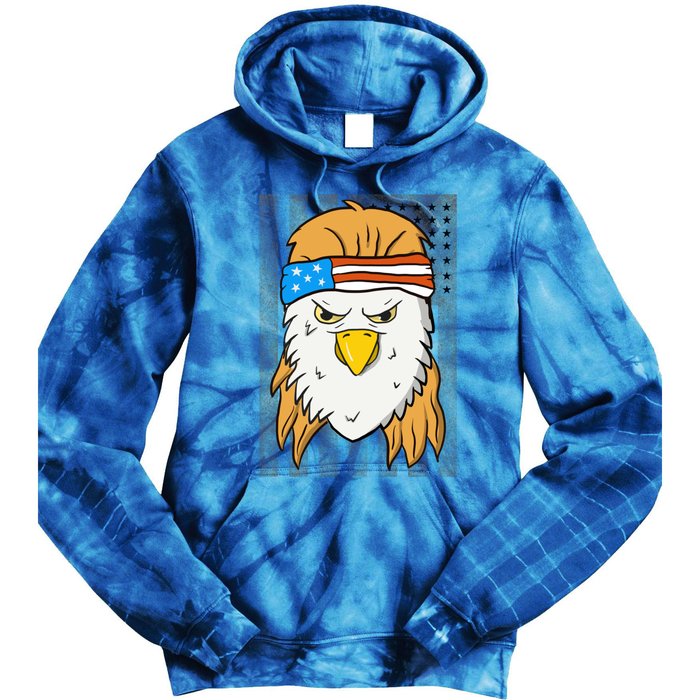 Funny Mullet Merica Bald Eagle 4th Of July American Flag Cool Gift Tie Dye Hoodie