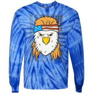 Funny Mullet Merica Bald Eagle 4th Of July American Flag Cool Gift Tie-Dye Long Sleeve Shirt