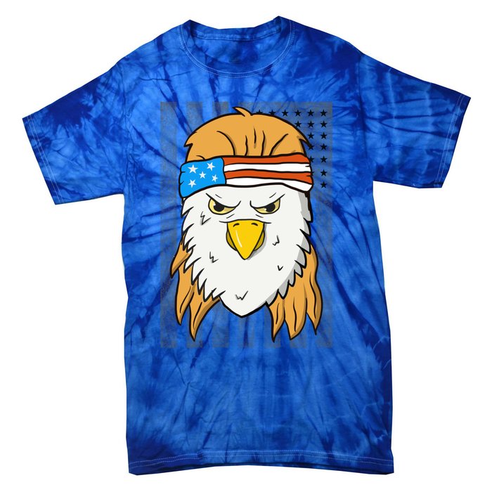 Funny Mullet Merica Bald Eagle 4th Of July American Flag Cool Gift Tie-Dye T-Shirt