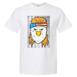 Funny Mullet Merica Bald Eagle 4th Of July American Flag Cool Gift Garment-Dyed Heavyweight T-Shirt