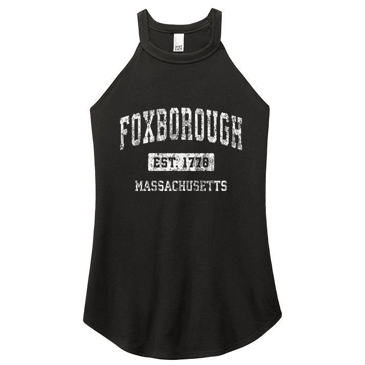 Foxborough Massachusetts Ma Vintage Established Women's Perfect Tri Rocker Tank