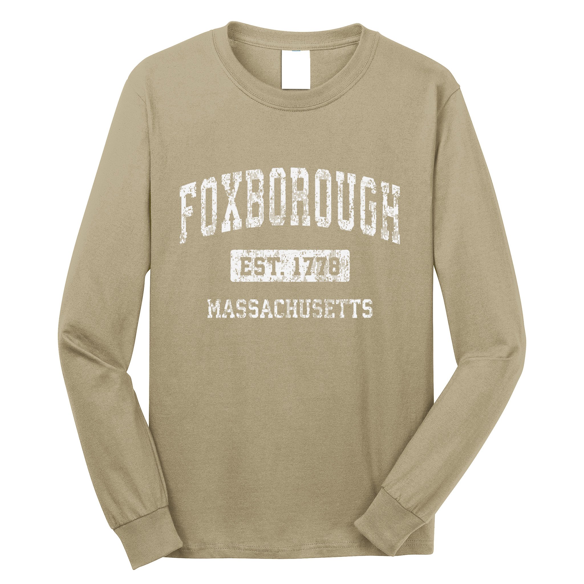 Foxborough Massachusetts Ma Vintage Established Long Sleeve Shirt