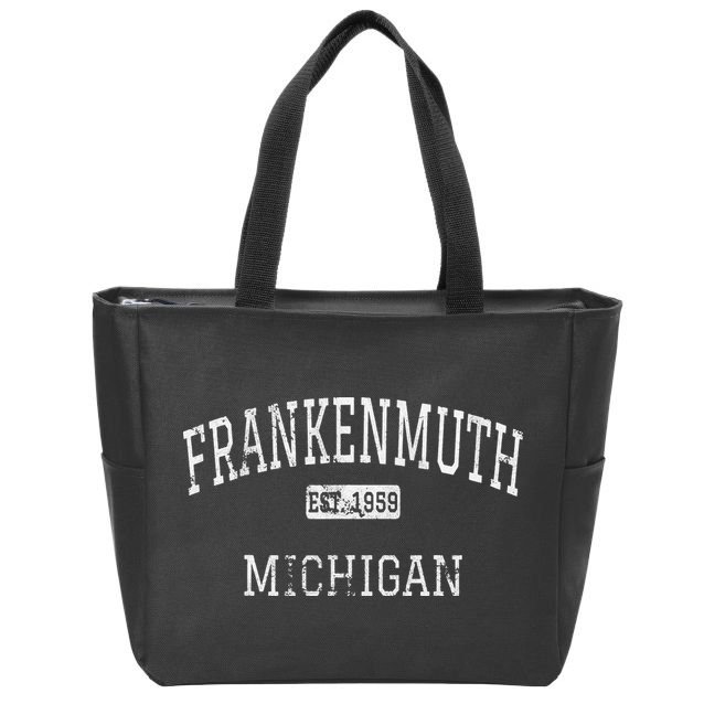 Frankenmuth Michigan MI Vintage Zip Tote Bag