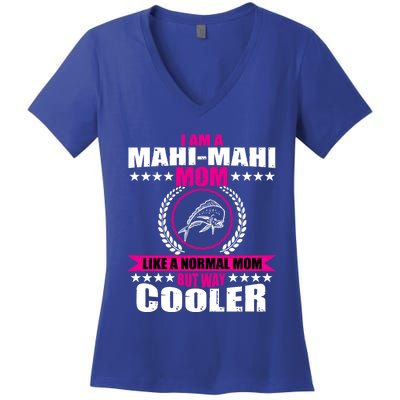 Funny Mahigiftmahi Mom Saying Game Fishing Gift Women's V-Neck T-Shirt