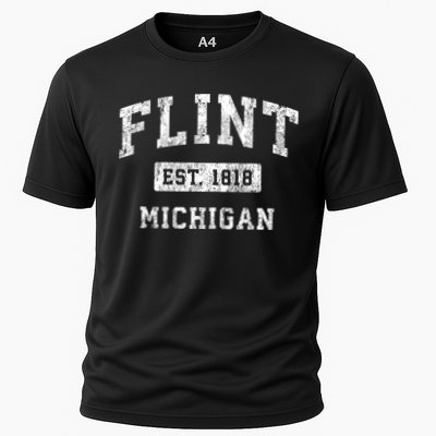 Flint Michigan Mi Vintage Established Sports Cooling Performance Crew T-Shirt