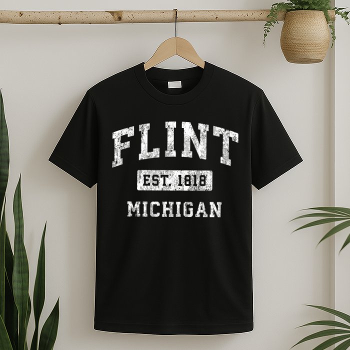 Flint Michigan Mi Vintage Established Sports T-Shirt