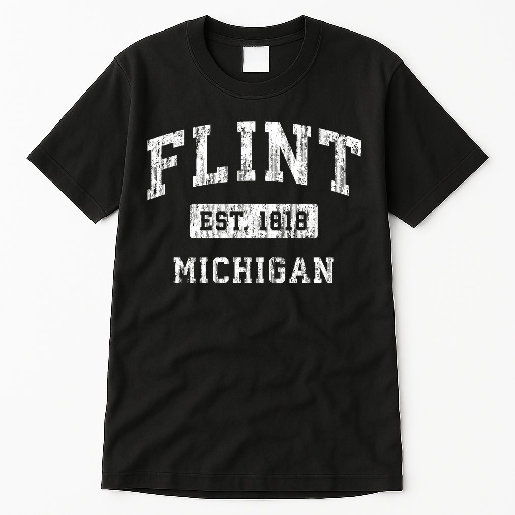 Flint Michigan Mi Vintage Established Sports Tall T-Shirt