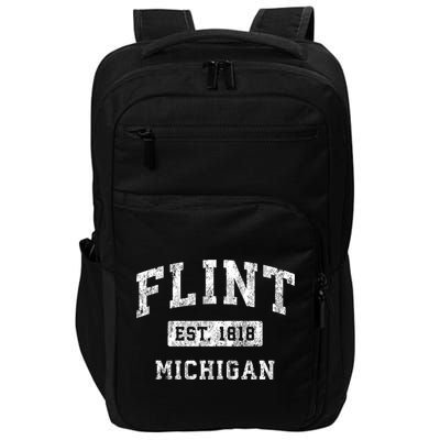 Flint Michigan Mi Vintage Established Sports Impact Tech Backpack