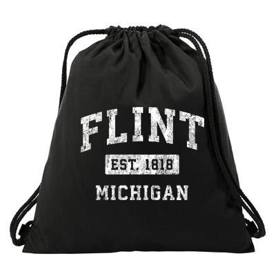 Flint Michigan Mi Vintage Established Sports Drawstring Bag