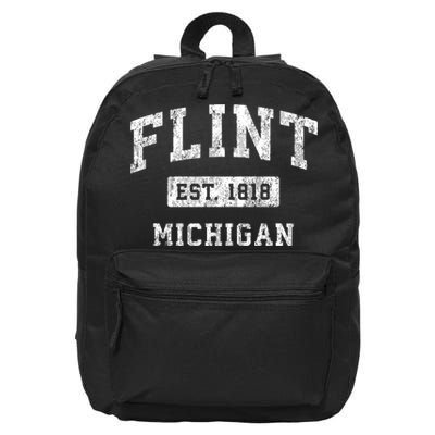 Flint Michigan Mi Vintage Established Sports 16 in Basic Backpack