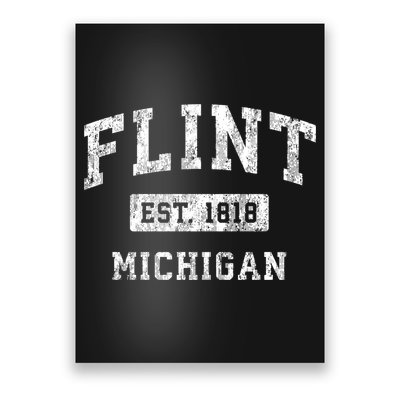 Flint Michigan Mi Vintage Established Sports Poster