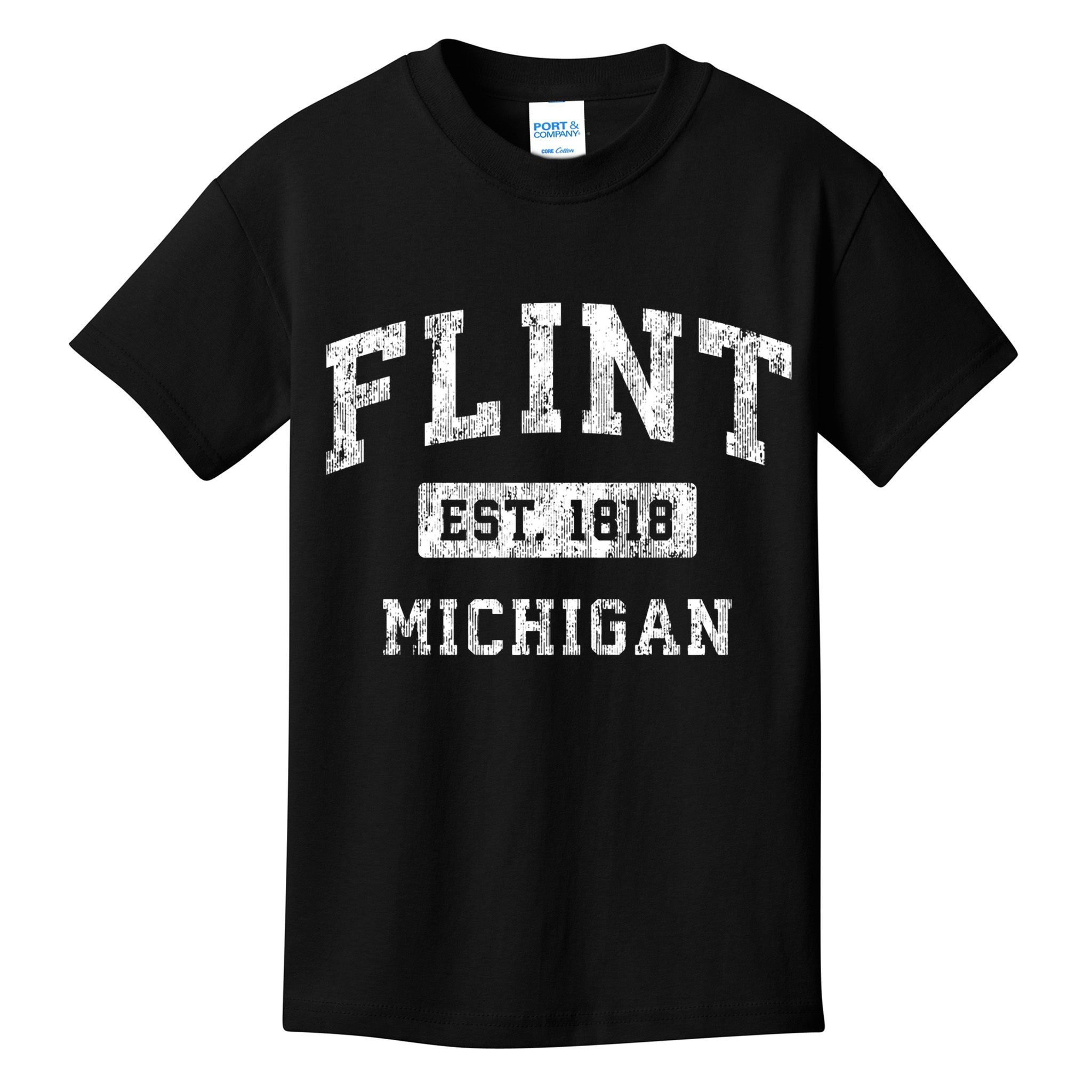 Flint Michigan Mi Vintage Established Sports Kids T-Shirt