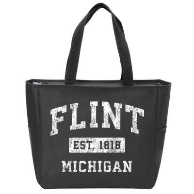 Flint Michigan Mi Vintage Established Sports Zip Tote Bag