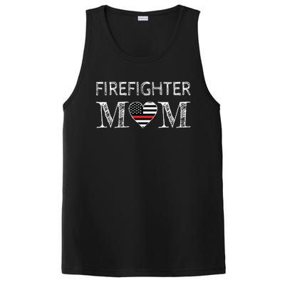 Firefighter Mom Mother Support The Thin Red Line Flag Son Gift PosiCharge Competitor Tank