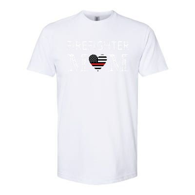 Firefighter Mom Mother Support The Thin Red Line Flag Son Gift Softstyle CVC T-Shirt