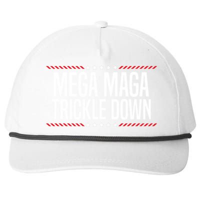 Funny MEGA MAGA Trickle Down Snapback Five-Panel Rope Hat