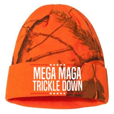 Funny MEGA MAGA Trickle Down Kati Licensed 12" Camo Beanie