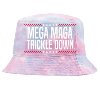 Funny MEGA MAGA Trickle Down Tie-Dyed Bucket Hat