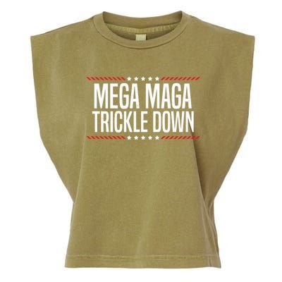 Funny MEGA MAGA Trickle Down Garment-Dyed Women's Muscle Tee