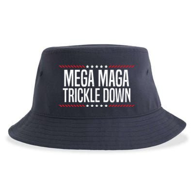 Funny MEGA MAGA Trickle Down Sustainable Bucket Hat