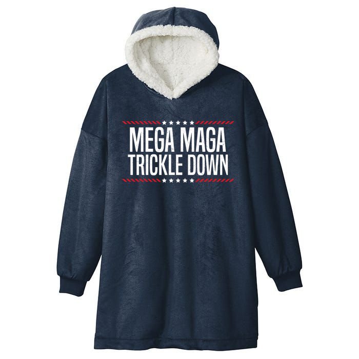 Funny MEGA MAGA Trickle Down Hooded Wearable Blanket