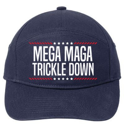 Funny MEGA MAGA Trickle Down 7-Panel Snapback Hat