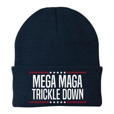 Funny MEGA MAGA Trickle Down Knit Cap Winter Beanie