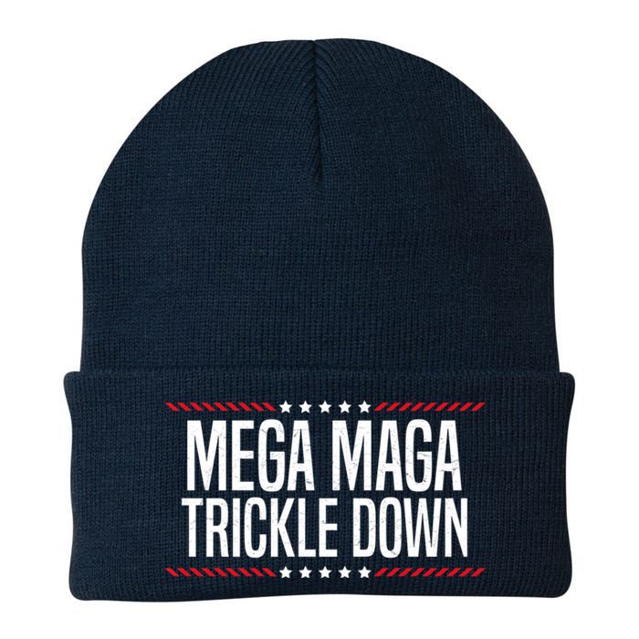 Funny MEGA MAGA Trickle Down Knit Cap Winter Beanie